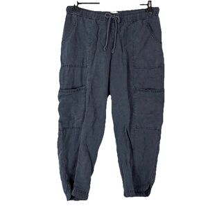 C&C California Blue Linen Blend Jogger M Beachy Boho Indie Coastal